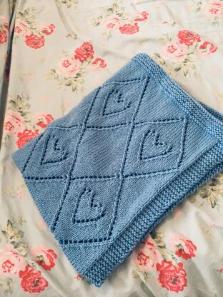 Lace Heart and Diamond Blanket