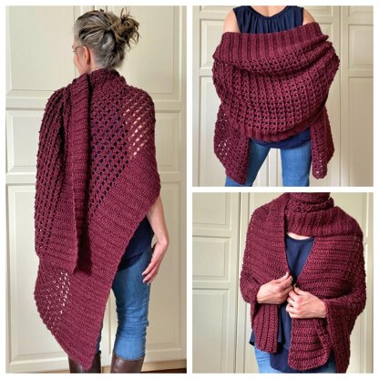 Easy Wrap Shawl Crochet Pattern: Wrapped In Red Wrap Shawl