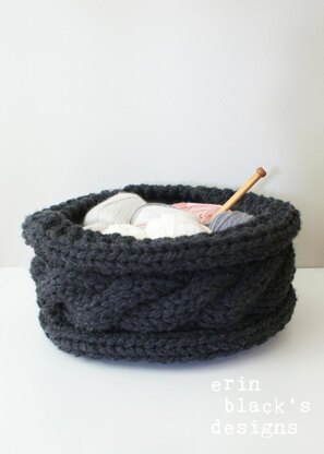 Twisted Cable Chunky Knit Basket (HomDec011)