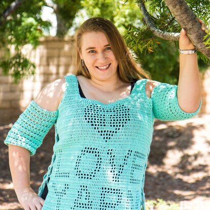 "I Love Yarn" Filet Crochet Top