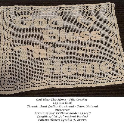 God Bless This Home - Filet Crochet