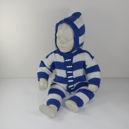 Baby Big Stripe Hoodie Onesie