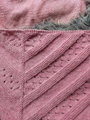 Striped Eyelet Shawl