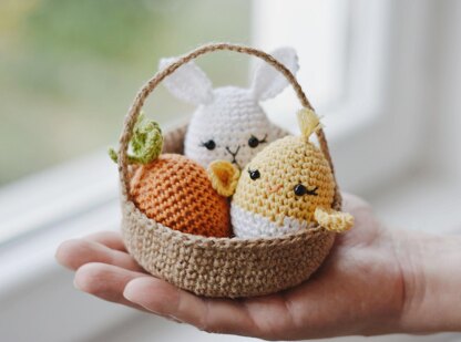 Easter Eggs and Jute Basket