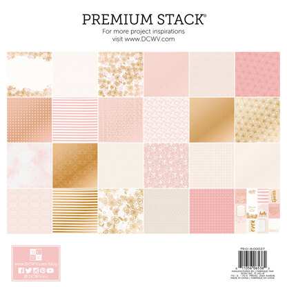 American Crafts DCWV Single-Sided Cardstock Stack 12"X12" 48/Pkg - Blush, 24 Designs/2 Each, 12 W/Foil
