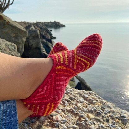 Slippers "Cozy squares" (tunisian crochet)