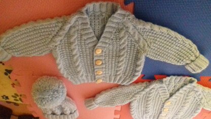 Twin Boy's baby cardi's and hats