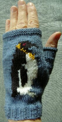 Penguin fingerless gloves