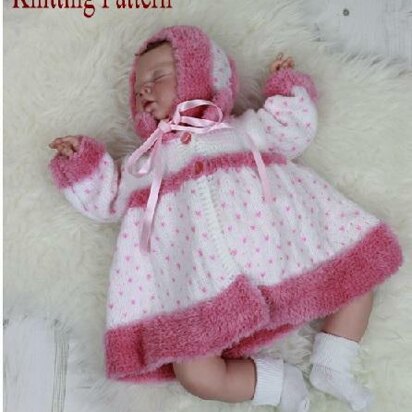 Knitting Pattern baby jacket & hat UK & USA Terms # 102