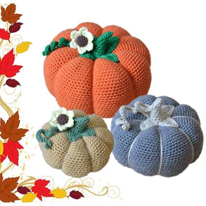 Crochet pumpkins. Harvest ornament. Farmhouse decor. Fall Autumn decoration.