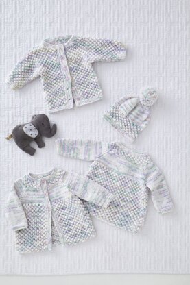 Matinee Coat, Angel Top, Jacket, Hat in King Cole Little Treasures DK - 5857 - Leaflet