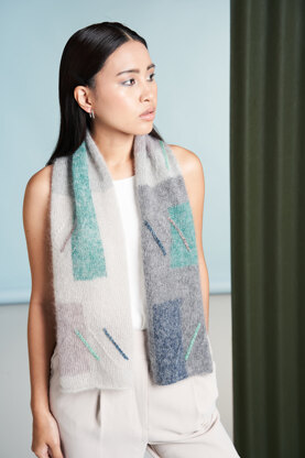 Block Scarf in Rowan Kidsilk Haze & Felted Tweed - ZB301-00006-ENPFR - Downloadable PDF