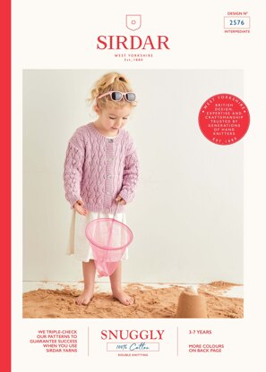 Girls Cardigans in Sirdar Snuggly 100% Cotton - 2576 - Downloadable PDF
