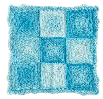 Nine Block Baby Blanket in Red Heart Super Saver Ombré - LM5919 - Downloadable PDF