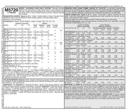McCall's Misses'/Chldren's/Girls' Aprons M5720 - Paper Pattern Size All Sizes In One Envelope