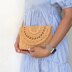 Summer raffia clutch bag