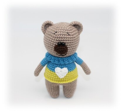 I Love Ukraine Bear Crochet Pattern