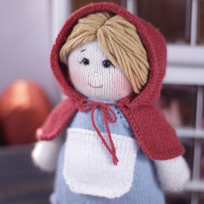 Doll Knitting Pattern - Red Riding Hood Layla