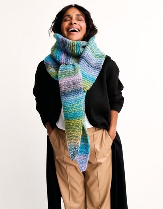 Strata Tie-Style Scarf Knitting Pattern in Sirdar Jewelspun With Wool Chunky - Downloadable PDF