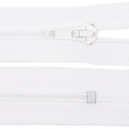 Zipper with Fulda Painted Tag, S60 CE, 50cm - White