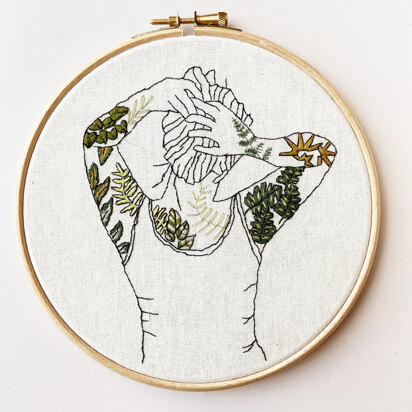 Stitch Happy Botanical Tattoos Embroidery Kit - 7in
