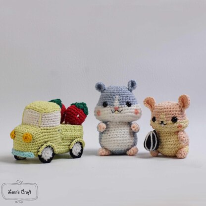 Mini hamster and car amigurumi crochet doll pattern