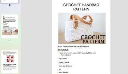 Handbag with leather straps