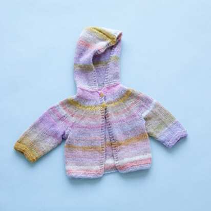 Bellflower Baby Hoodie Jacket in Lion Brand Amazing - 90339B - knitting pattern