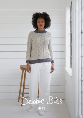 Cromer Sweater - Knitting Pattern For Women in Debbie Bliss Iris