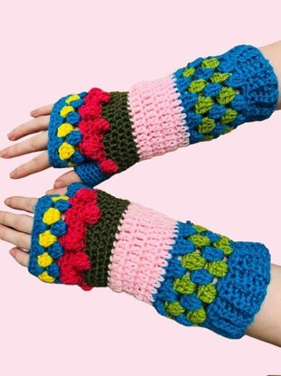 Funky Fingerless Crochet Gloves