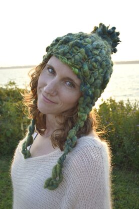 Pixie Earflap Hat in Knit Collage Pixie Dust