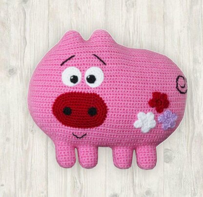 Pig Cushion Baby Pillow Crochet Pattern