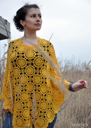 Sunflower crochet poncho tunic Crochet pattern by Kyla Anastasia ...