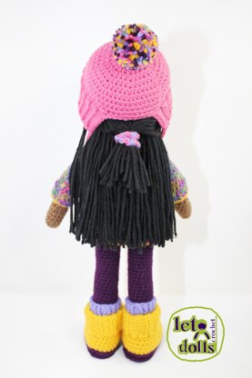 Crochet Doll Pattern, Amigurumi doll pattern, Small doll, 15"/38cm, Xyla