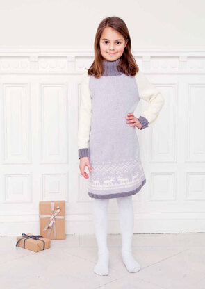 "Dansa Elk Dress" - Dress Knitting Pattern For Girls in MillaMia Naturally Soft Merino