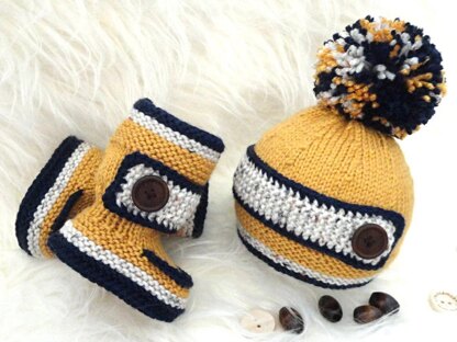 Knitting PATTERN Baby Uggs Baby Boy Hat