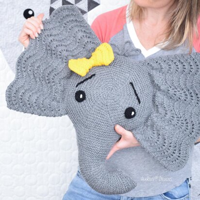 Josefina and Jeffery Knit Elephant Pillow