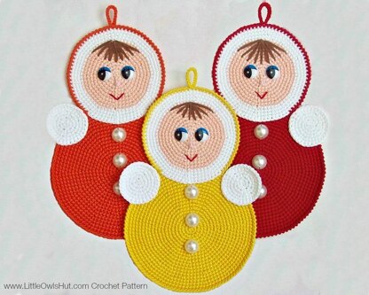 050 Tilting dolls decor, potholder, pillow Amigurumi Zabelina Ravelry