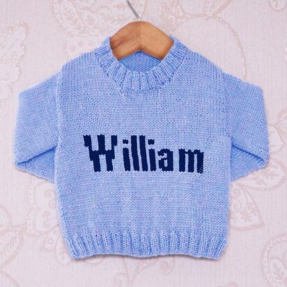 Intarsia - William Moniker Chart - Childrens Sweater