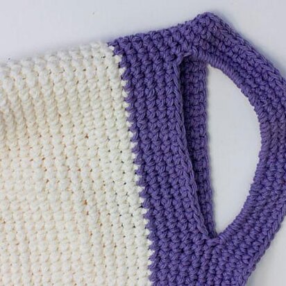 Crocheted Market Bag, Tote, Color Block