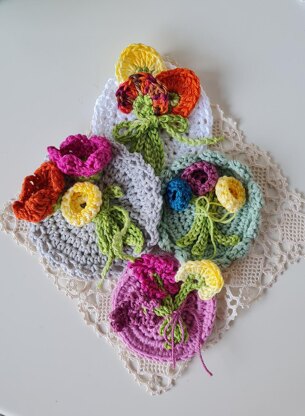 Framed Flower Brooches