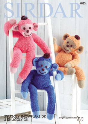 Monkey Toy in Sirdar Snuggly Snowflake DK and Snuggly DK - 4823 - Downloadable PDF