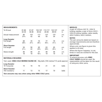 Sweaters in King Cole Merino Blend DK - 6368 - Leaflet