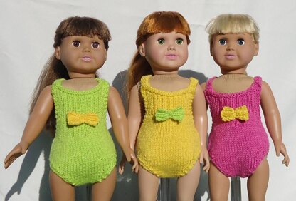 California Collection Beachwear, Knitting Patterns fit American Girl and other 18-Inch Dolls