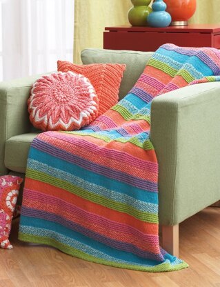 Striped Blanket in Bernat Handicrafter Cotton Twists