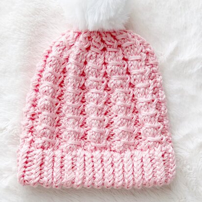 Mock Cable Baby Hat: Amilia Beanie