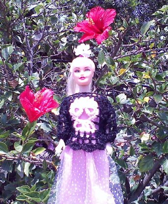 Crochet Skull Sweater for Barbie or any 11 1/2 inch Fashion Doll