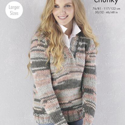 Cardigan & Sweater Knitted in King Cole Quartz Super Chunky - 5637 - Downloadable PDF