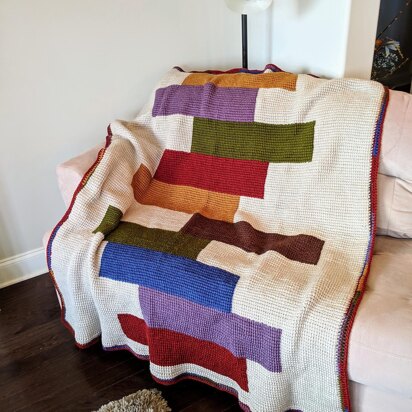 Stacked Blocks Quilt Afghan