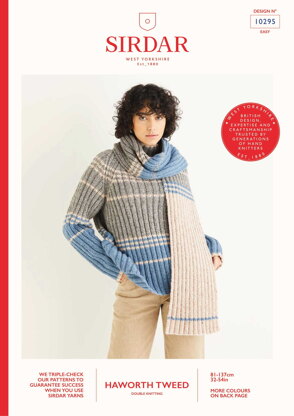 Sweater & Scarf in Sirdar Haworth Tweed DK - 10295 - Downloadable PDF